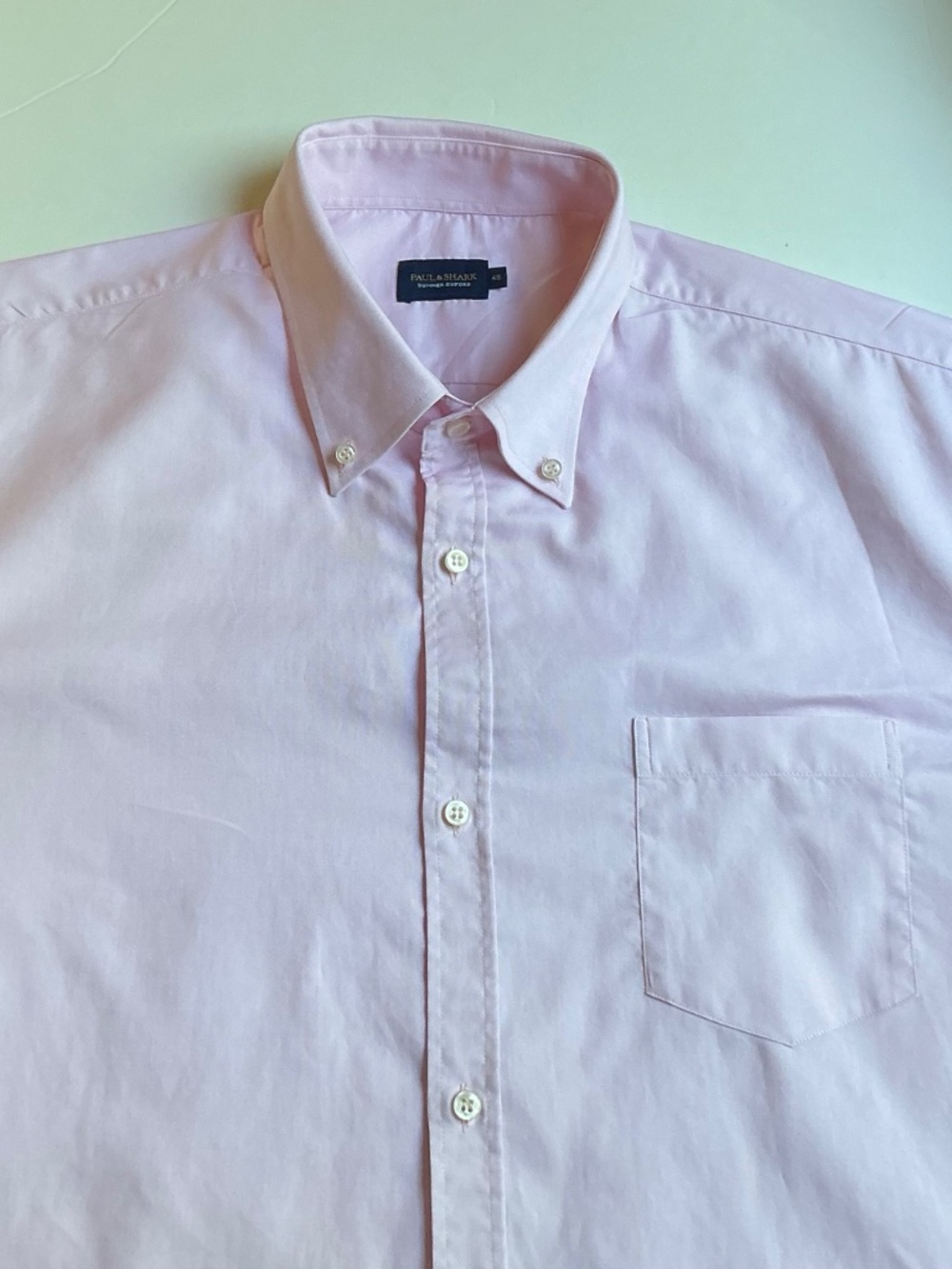 Paul & Shark summer Oxford solid light pink cotton shirt Sz 18made in Italy 🇮🇹